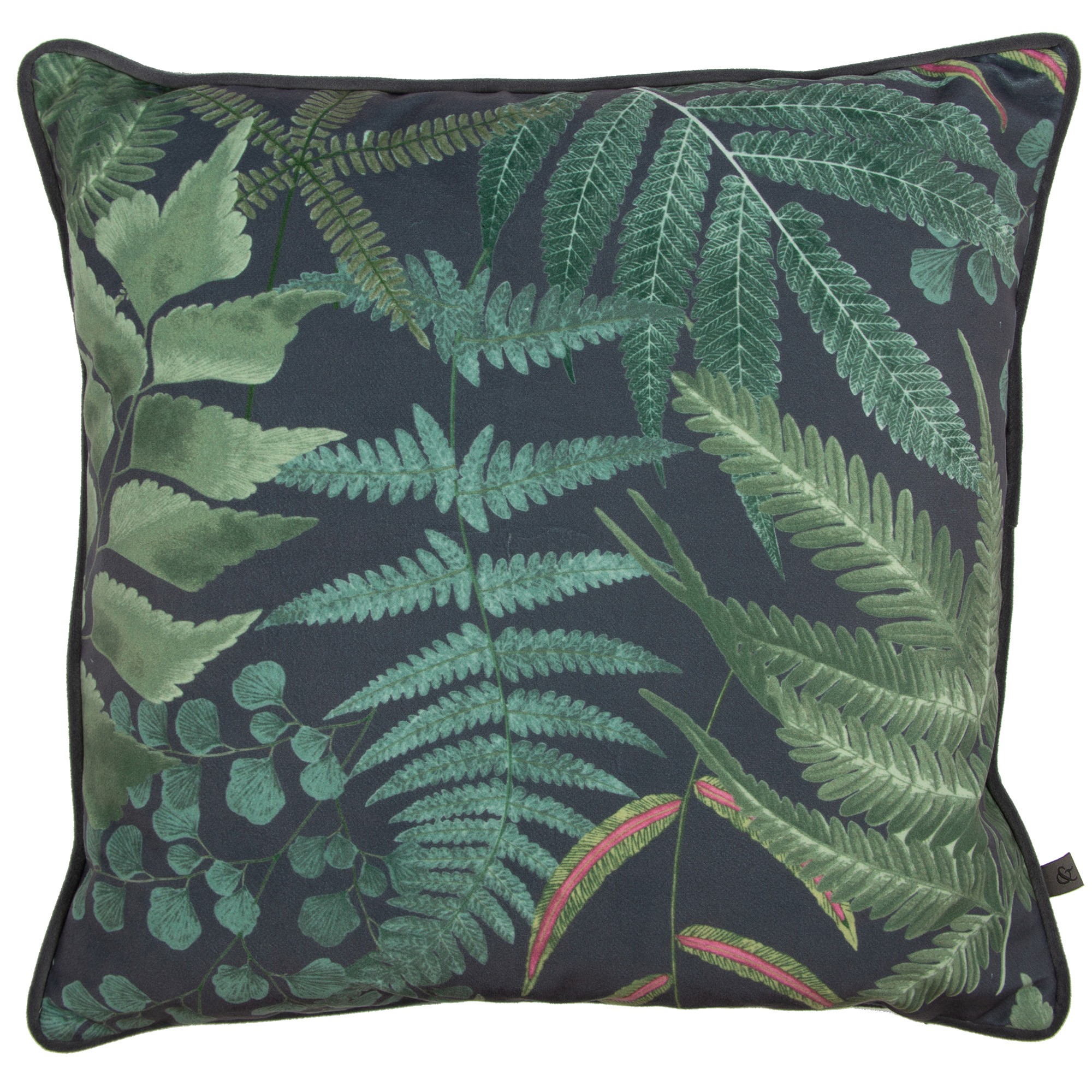 Midsummer Fern Cushion By Graham Brown In Navy Blue